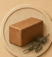 بلوک چوب‌پنبه و شاخه‌ی برگ